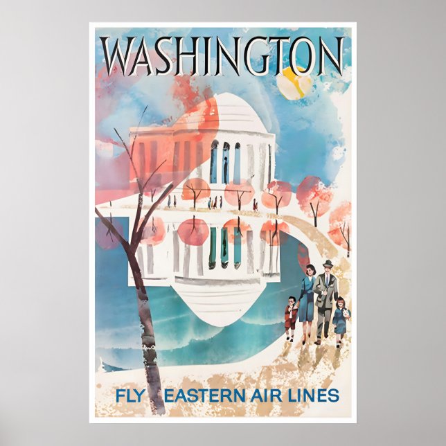 Póster de Washington DC Arte de viaje de pared imp (Frente)