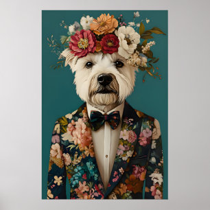Póster de West Highland White Terrier con traje, W
