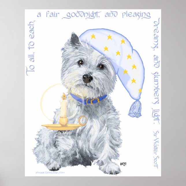 Póster de Westie de Sueños Agradables (Frente)
