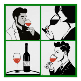 Poster de Wine Quartet Glossy