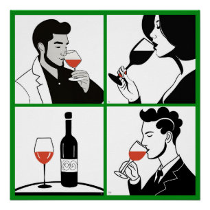 Poster de Wine Quartet Glossy