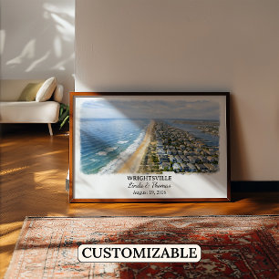 Póster de Wrightsville Carolina del Norte, Acuarel
