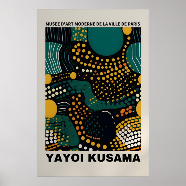 Póster de Yayoi Kusama - Póster abstracto de Yayoi (Frente)