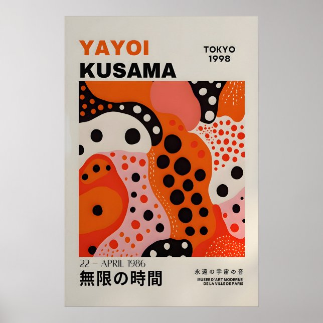 Póster de Yayoi Kusama - Póster abstracto de Yayoi (Frente)