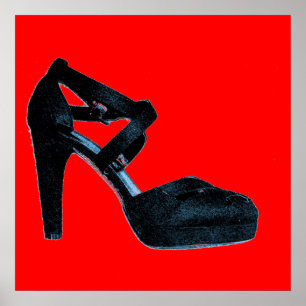 Poster de zapatos de tacón de tacón de alto arte p