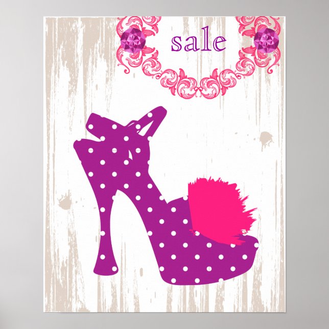POSTER DE ZAPATOS Púrpura - Posters DE MODA (Frente)