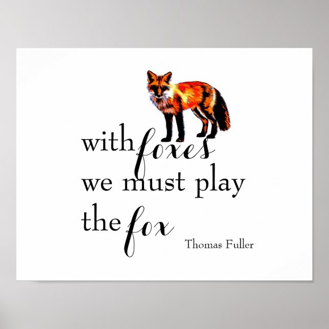 poster de zorro con presupuesto para decoración en (Frente)