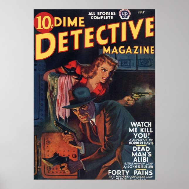 Póster "Dead Man39": Alibi Dime Detective Magazine (Frente)