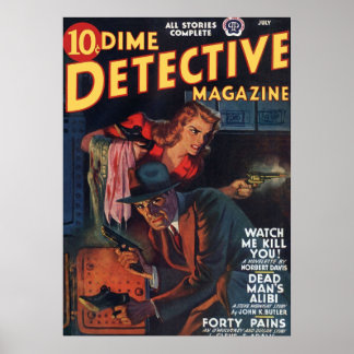 Póster Dead Man39;s Alibi  Dime Detective Magazine