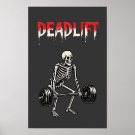 Póster Deadlift Bodybuilding Skeleton -Lifting Humor- Gym