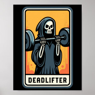 Póster Deadlifter Grim Reaper Lifting Weibo Gym Halloween