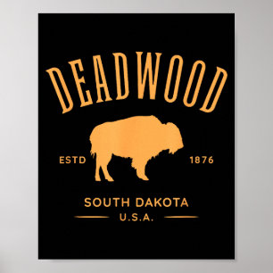 Póster Deadwood Dakota del Sur Estados Unidos diseño de b