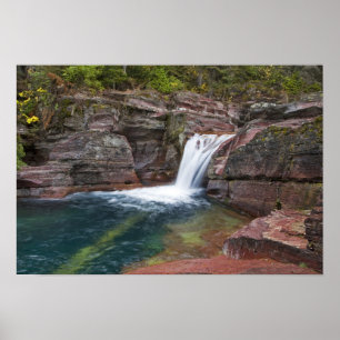 Póster Deadwood Falls en Reynolds Creek en otoño en