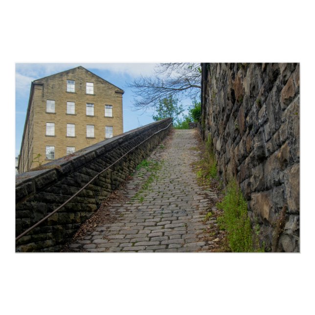 Póster Dean Clough Cobblestone Climb - El espíritu de Bra (Anverso)