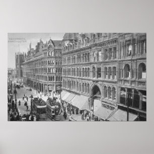 Póster Deansgate, Manchester, c.1910
