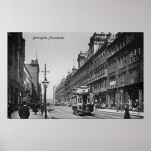 Póster Deansgate, Manchester, c.1910