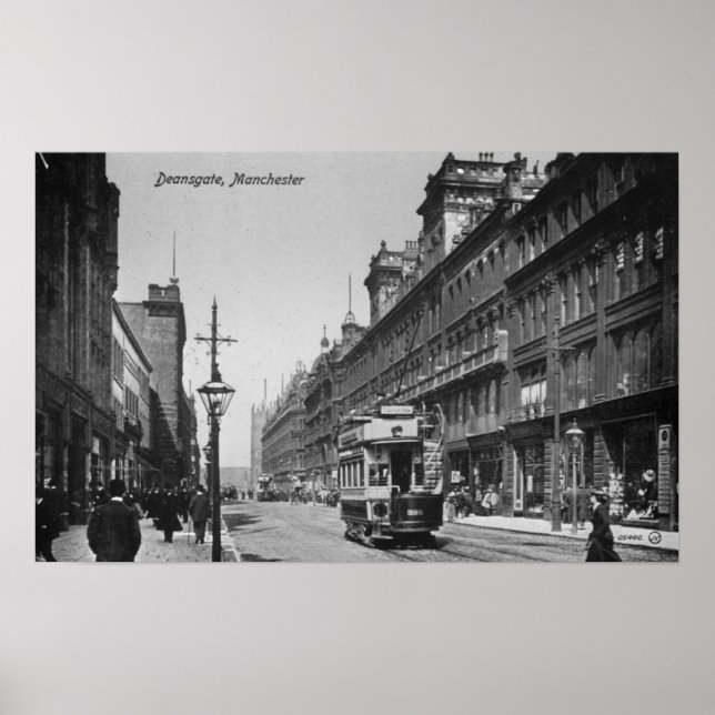 Póster Deansgate, Manchester, c.1910 (Frente)