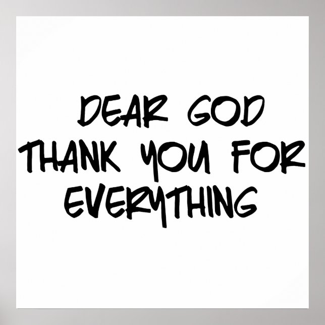PÓSTER DEAR GOD THANK YOU FOR EVERYTHING (Frente)
