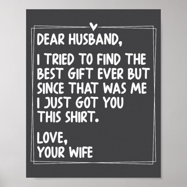 Póster Dear Husband Matching Couples Style For Him And He (Frente)