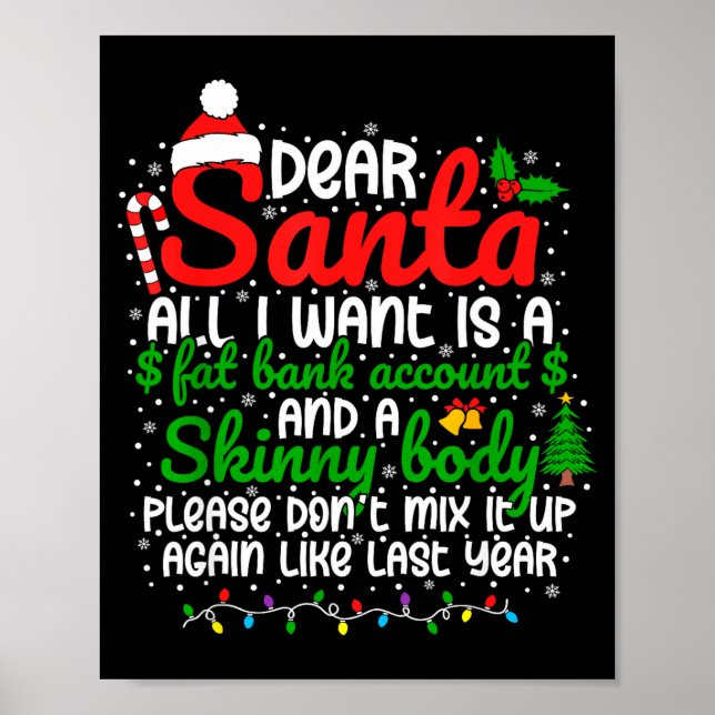 Póster Dear Santa All I Want Is A Fat Bank Account Christ (Frente)