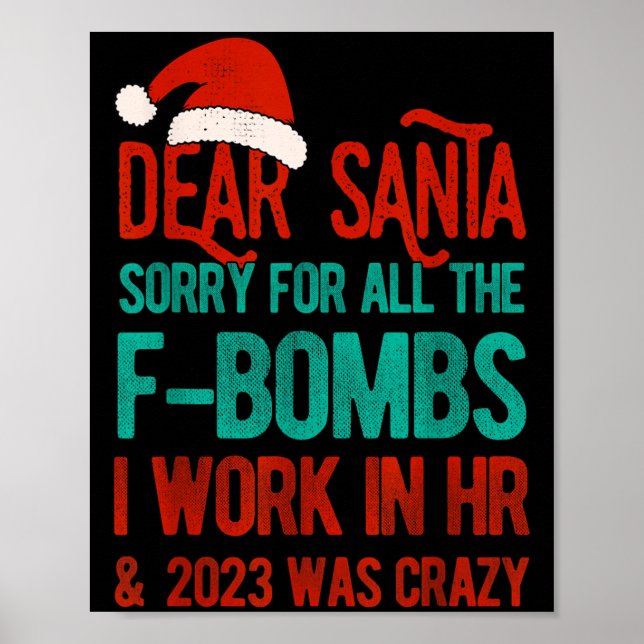 Póster Dear Santa Human Resources Funny Hr Christmas 2023 (Frente)