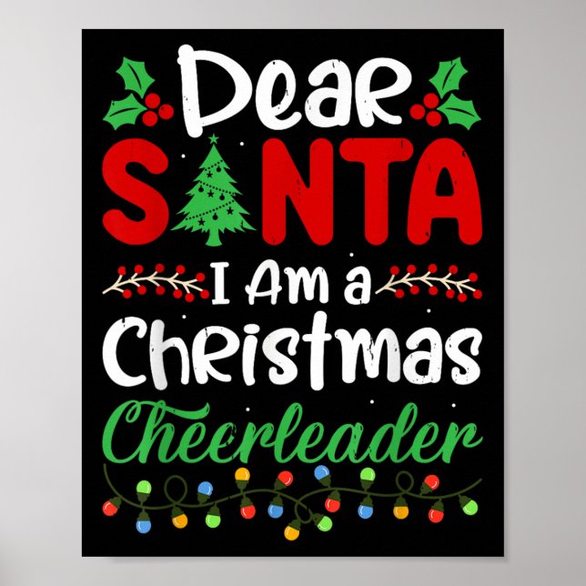 Póster Dear Santa I Am A Christmas Cheerleader Funny Chri (Frente)
