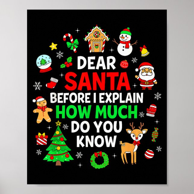 Póster Dear Santa I Can Explain Funny Christmas Matching  (Frente)