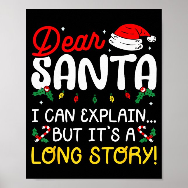Póster Dear Santa I Can Explain Pajamas Family Matching C (Frente)