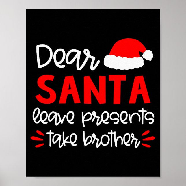 Póster Dear Santa Shirt Siblings Matching Family Christma (Frente)