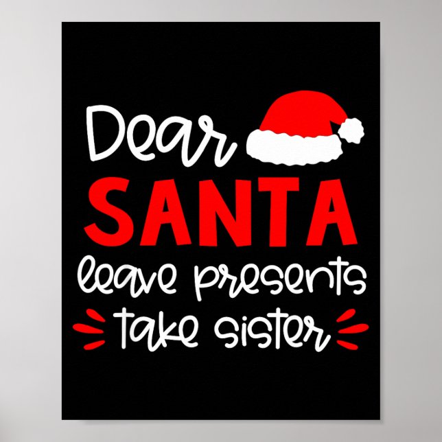 Póster Dear Santa Shirt Siblings Matching Family Christma (Frente)
