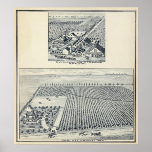 Póster Deardorff y Centennial Vineyards, California