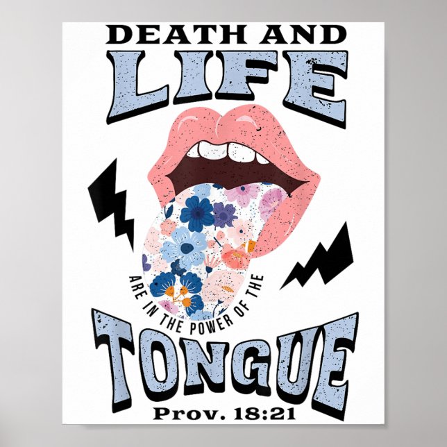 Póster Death And Life Tongue Christian  (Frente)