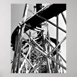 Póster Debajo de la diapositiva del tubo de agua // Negro