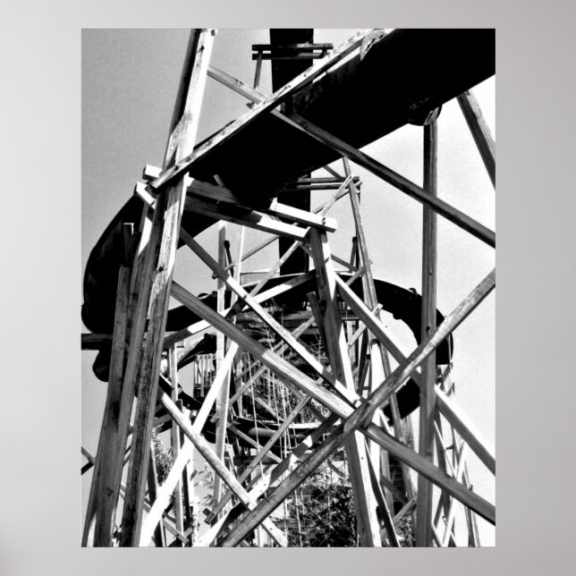 Póster Debajo de la diapositiva del tubo de agua // Negro (Frente)