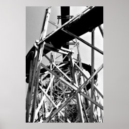 Póster Debajo de la diapositiva del tubo de agua // Negro