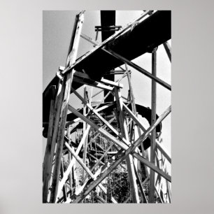 Póster Debajo de la diapositiva del tubo de agua // Negro