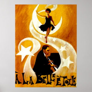 Póster Debajo De Las Hermosas Estrellas En Lienzo