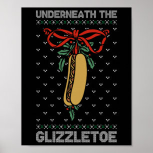 Póster Debajo del Glizzletoe divertida Navidad 