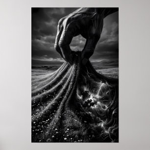 Póster Debajo del prado, un cartel de tormenta oculta