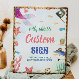 Póster Debajo Del Rótulo De Mesa De La Fiesta De Cumpleañ