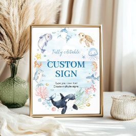 Póster Debajo del Rótulo de mesa Personalizado de acuarel