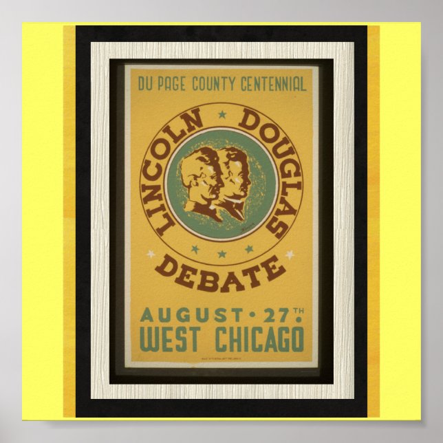 Póster Debate sobre el poster-WPA Chicago-Lincoln Douglas (Frente)