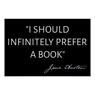 Póster Debería Preferir Infinitamente Un Libro - Jane Aus