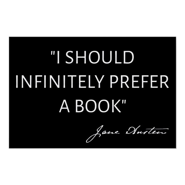 Póster Debería Preferir Infinitamente Un Libro - Jane Aus (Anverso)