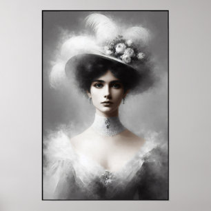 Póster Debutante Victoriana en Elegancia Blanca