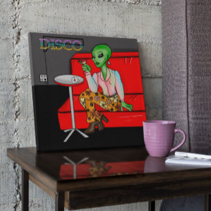 Póster Decenio de 1970 Retro Extraterrestre en Disco Loun