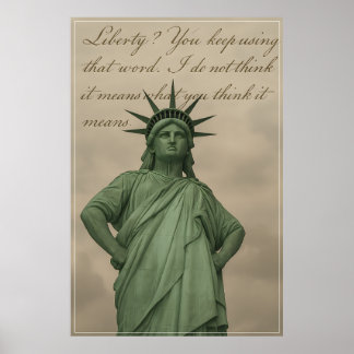 Póster Decepcionada estatua de la libertad