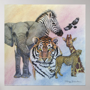 Póster Dechado del safari