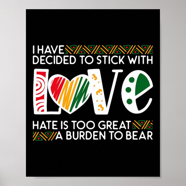 Póster Decidir Stick Love Mlk Black History Melanin Ameri (Frente)