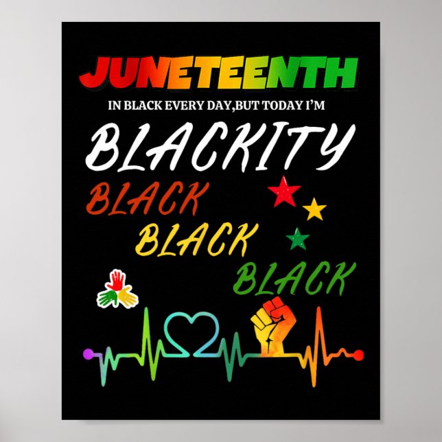 Póster Decimoctavo Blackity Heartbeat Black History Afric (Frente)